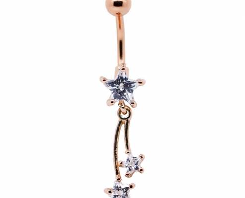 cz stones belly ring piercing