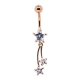 cz stones belly ring piercing
