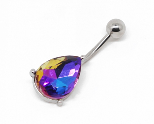 316 Surgical Steel Rainbow Zircon Belly Button Piercing Navel Jewelry
