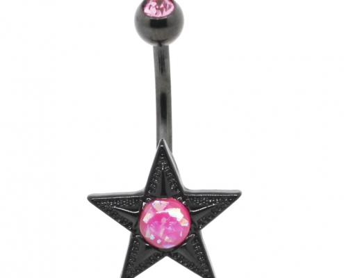 Black Star Zircon Steel Belly Navel Piercing jewelry