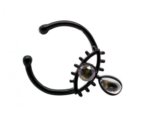 Unique Design Zircon Eye Black Nose Septum Ring Body Jewelry