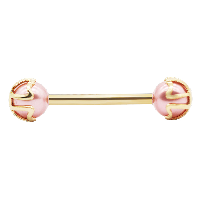 Gold Plated 316 Surgical Steel Tongue Piercing Jewelry