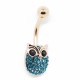 Owl Zircon Gold Belly Button Piercing Jewelry